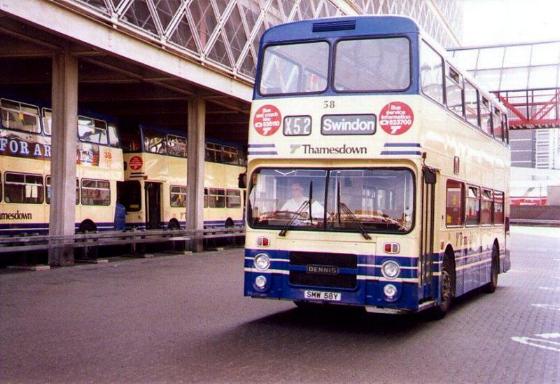 A bus heading for Swindon